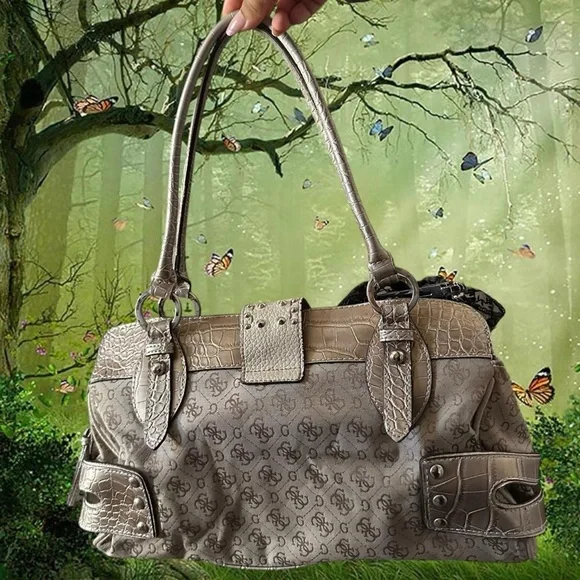 Y2K 90s Vintage Guess Leather Bag - Picture 4 of 9